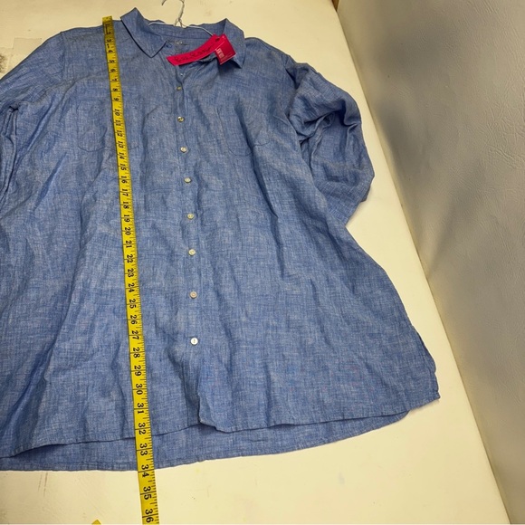 Lilly Pulitzer linen sea view Women's Blue Button-Up Shirt size XL NWT - Picture 10 of 11